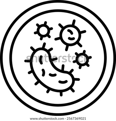 Bacteria vector icon. Can be used for printing, mobile and web applications.