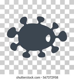 Bacteria vector icon. Illustration style is flat iconic smooth blue symbol on a transparent background.