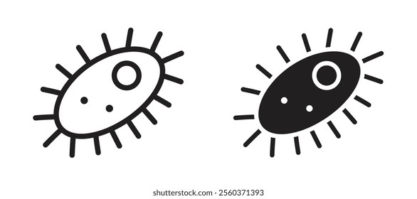 Bacteria vector icon set in black color.