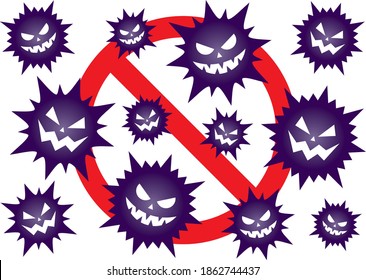 Material de ilustración de vector bacterias