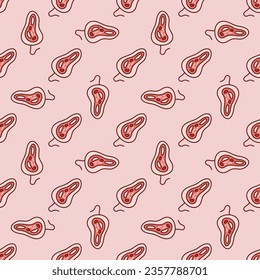 Bacteria vector Microbiology concept red modern seamless pattern