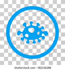 Bacteria vector pictogram. Illustration style is a flat iconic blue symbol on a transparent background.