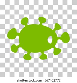 Bacteria vector pictograph. Illustration style is flat iconic eco green symbol on a transparent background.