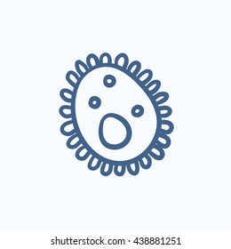 Bacteria vector sketch icon isolated on background. Hand drawn Bacteria icon. Bacteria sketch icon for infographic, website or app.