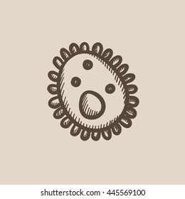 Bacteria vector sketch icon isolated on background. Hand drawn Bacteria icon. Bacteria sketch icon for infographic, website or app.