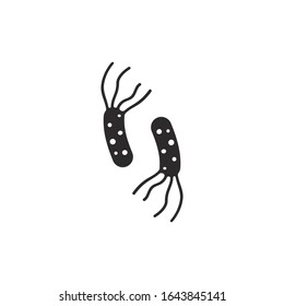 Bacteria vector symbol logo icon in flat design 