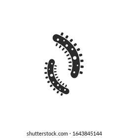 Bacteria vector symbol logo icon in flat design 