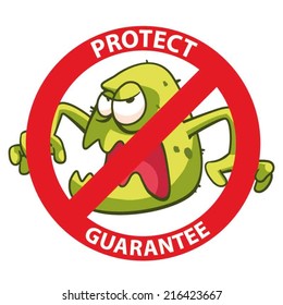Bacteria and virus block sign