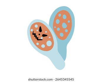 Ilustración de fondo de dibujos animados de virus de bacterias