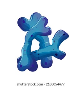 bacteria virus cartoon. bacterium cell, germ disease, microbe biology bacteria virus vector illustration