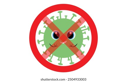 Bacteria Virus Cartoon-Set in niedlichen Stil Cartoon Illustration Emoji wie mit verschiedenen Gesichtsausdruck entworfen.