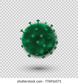 Bacteria virus cell isolated on transparent background. Vector illustration. Eps 10.