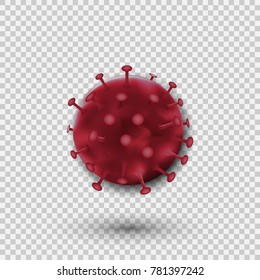 Bacteria virus cell isolated on transparent background. Vector illustration. Eps 10.
