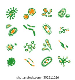 Bacteria and virus cells - vector illustration