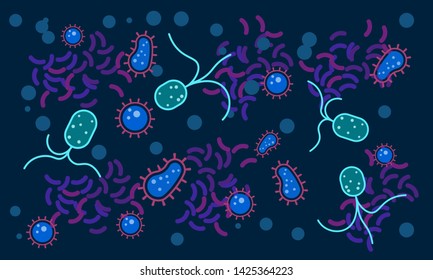 Bacteria and virus concept background. Health care and medical concept background