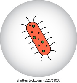 Bacteria virus flat sign symbol icon on background