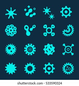 Bacteria, virus, germs icon set in thin line style. 