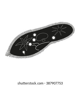 Bacteria or virus icon. Ciliate slipper symbol. Vector illustration.