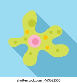 Bacteria or virus icon in flat style on a light blue background