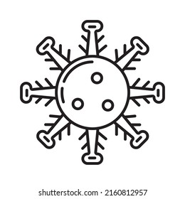 Bacteria, virus icon in line, outline style. Viral infection, amoeba, infusoria simple sign for app, web. Colony of bacteria, microbe on Petri dish illustration.