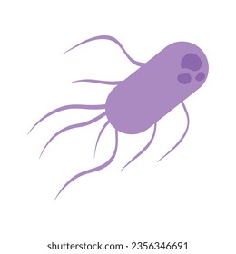 Iconos de bacterias y virus. bacterias causantes de enfermedades, virus y microbios. Gérmenes de color, bacterias tipo ilustración vectorial. Bacterias De Salmonella Causa Fiebre Tifoidea