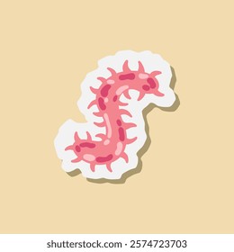 Bacteria and virus illustration. Pathogenic bacteria, viruses and microbes, disease-causing, color germs, bacterium type, microorganism infection