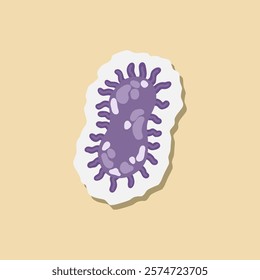 Bacteria and virus illustration. Pathogenic bacteria, viruses and microbes, disease-causing, color germs, bacterium type, microorganism infection
