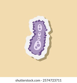 Bacteria and virus illustration. Pathogenic bacteria, viruses and microbes, disease-causing, color germs, bacterium type, microorganism infection