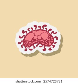 Bacteria and virus illustration. Pathogenic bacteria, viruses and microbes, disease-causing, color germs, bacterium type, microorganism infection