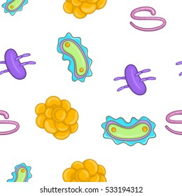 Bacteria or virus pattern. Cartoon illustration of bacteria or virus vector pattern for web