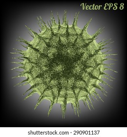 Bacteria virus render in green color, vector illustration EPS 8.