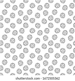 Bacteria Or Virus Seamless Pattern, Hand Drawn Symbol Background. Vector Illustration.