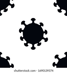 Bacteria or virus Seamless Pattern, Hand Drawn symbol background.