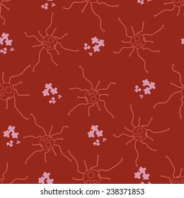 Bacteria virus seamless pattern vector illustration