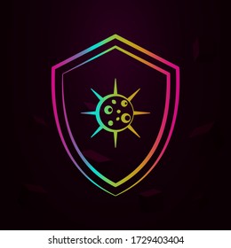 Bacteria, virus, shield nolan icon Simple thin line, outline vector of Biology icons for ui and ux, website or mobile application