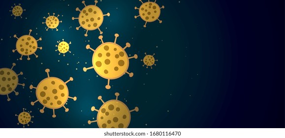 bacteria or virus spreading banner with text space