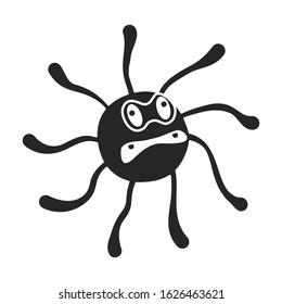 Bacteria of virus vector icon.Black,simple vector icon isolated on white background bacteria of virus .