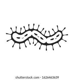 Bacteria of virus vector icon.Black,simple vector icon isolated on white background bacteria of virus .