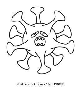 Bacteria of virus vector icon.Outline,line vector icon isolated on white background bacteria of virus .