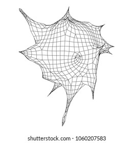 Bacteria virus wireframe mesh model,vector illustration microbe. Bacteria virus or germs microorganism cells under microscope.