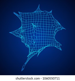 Bacteria virus wireframe mesh model,vector illustration microbe. Bacteria virus or germs microorganism cells under microscope.
