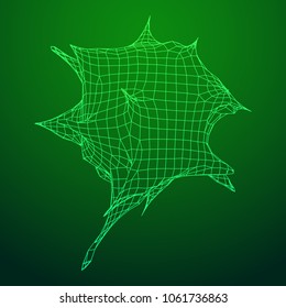 Bacteria virus wireframe mesh model,vector illustration microbe. Bacteria virus or germs microorganism cells under microscope.