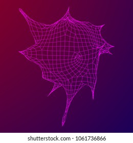 Bacteria virus wireframe mesh model,vector illustration microbe. Bacteria virus or germs microorganism cells under microscope.
