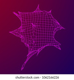 Bacteria virus wireframe mesh model,vector illustration microbe. Bacteria virus or germs microorganism cells under microscope.