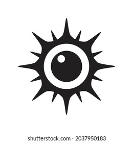 Bacteria and Viruses Icon, isolated on white background, Vector illustration.