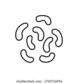 Virus bacterianos Vector de Icono. Símbolo plano bacteriano aislado en fondo blanco.