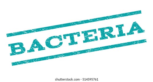 Bacteria watermark stamp. Text caption between parallel lines with grunge design style. Rubber seal stamp with dust texture. Vector color ink imprint on a white background.