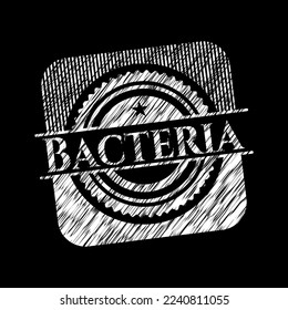 Bacterias escritas en una pizarra. Ilustración vectorial. Detallado. 