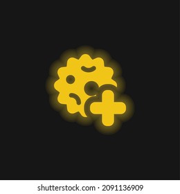 Bacteria yellow glowing neon icon