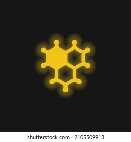 Icono de neón brillante amarillo de bacterias